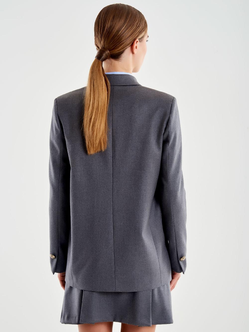 Vicolo Blazer Con Spilla Grigio