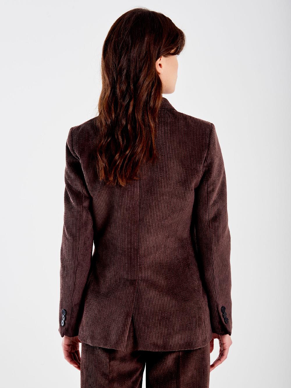 Vicolo Blazer Monopetto In Velluto A Coste Moro