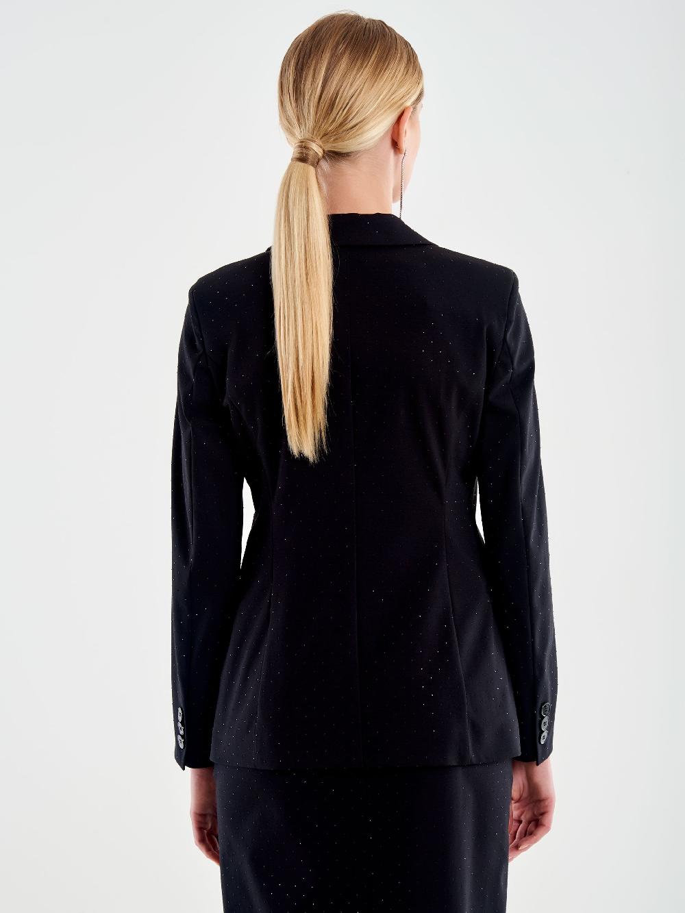 Vicolo Blazer Sfiancato Con Strass Nero
