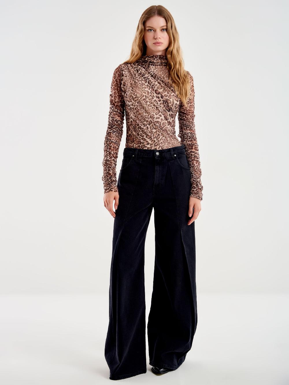 Vicolo Body con Arriccio Animalier Cammello