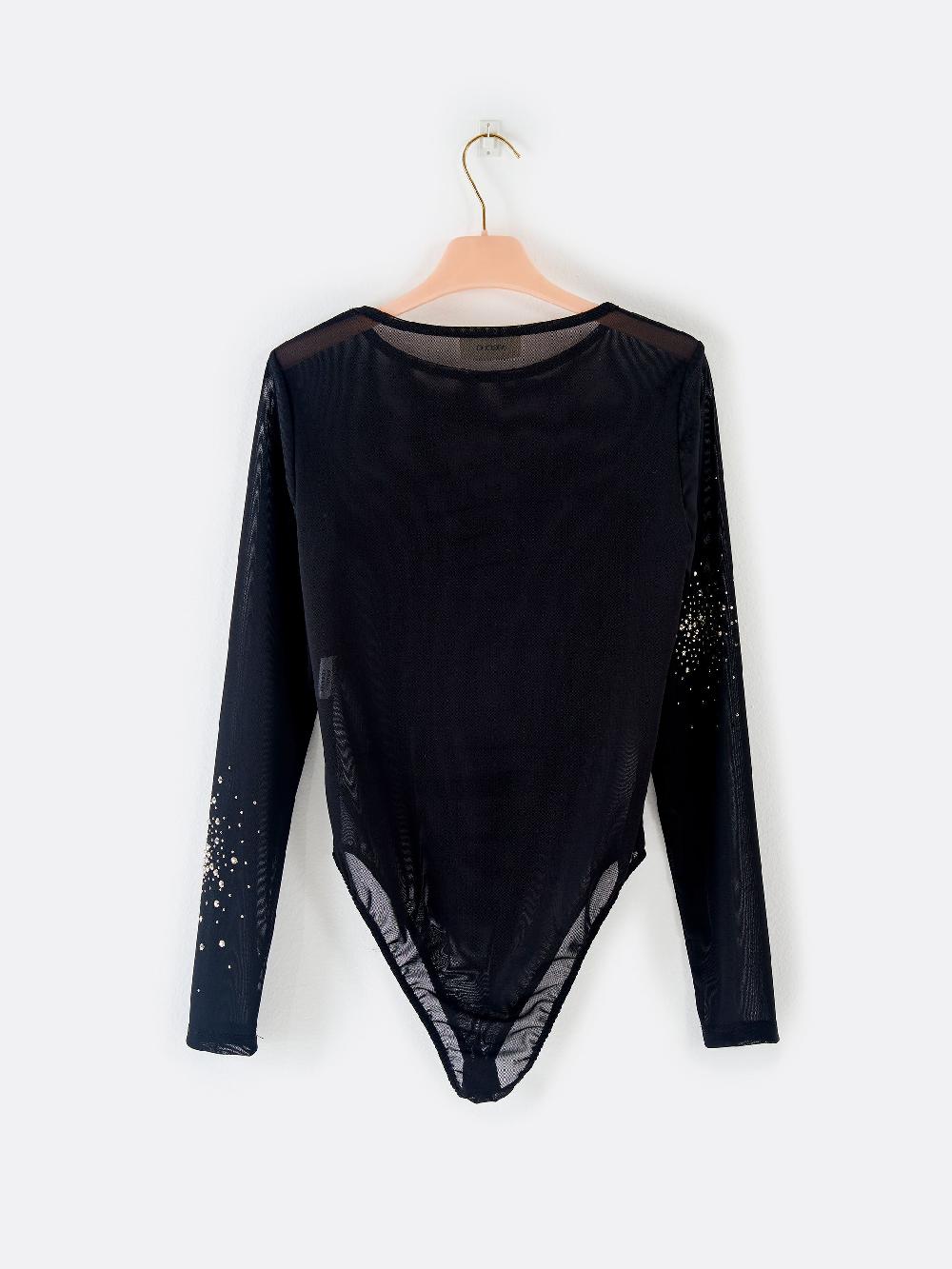 Vicolo Body In Tulle Con Strass Nero