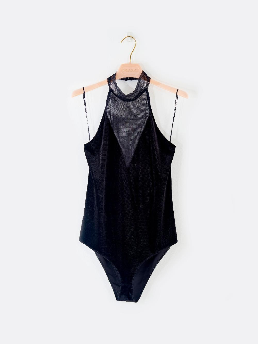 Vicolo Body In Tulle E Velluto Nero