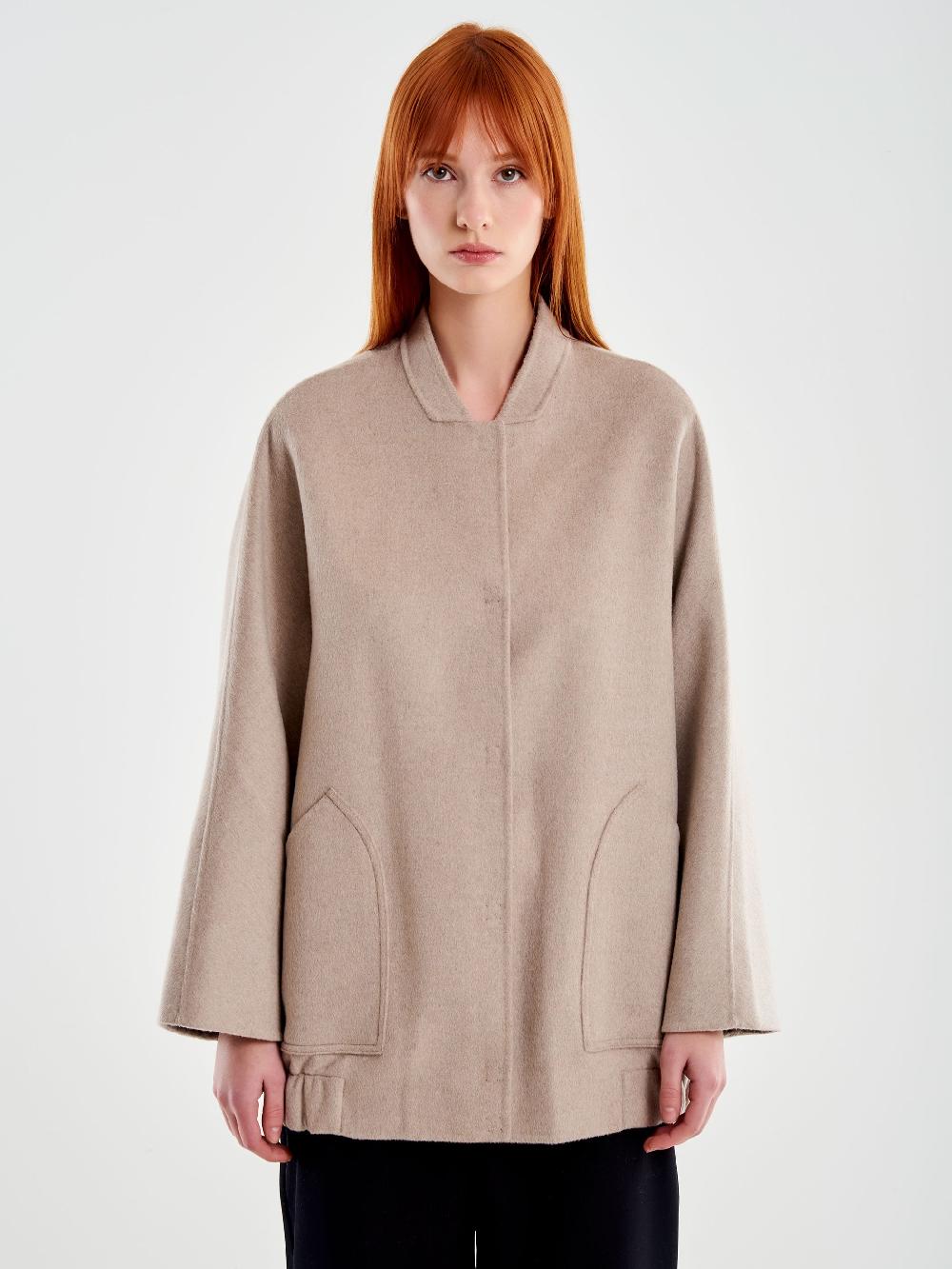 Vicolo Bomber In Misto Lana Beige