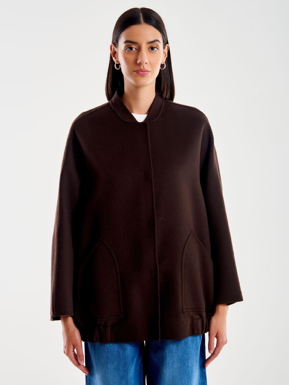 Vicolo Bomber In Misto Lana Marrone