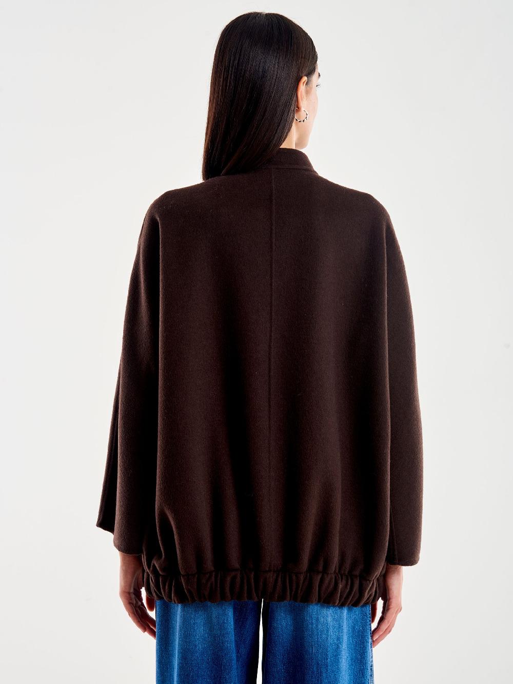 Vicolo Bomber In Misto Lana Marrone