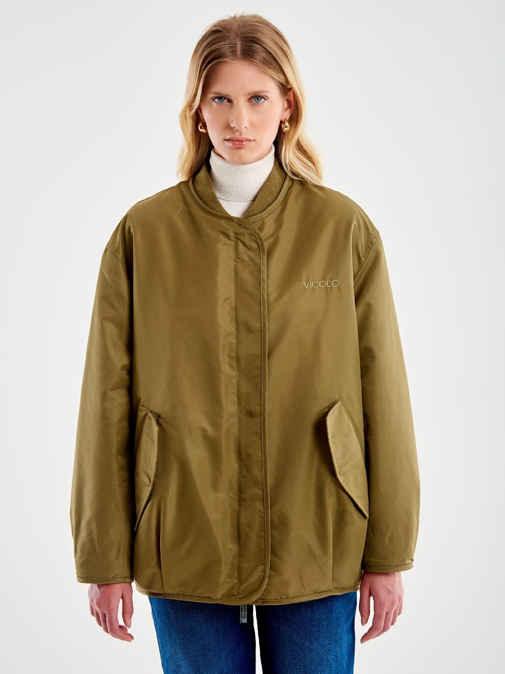 Vicolo Bomber Oversized Double Face Militare