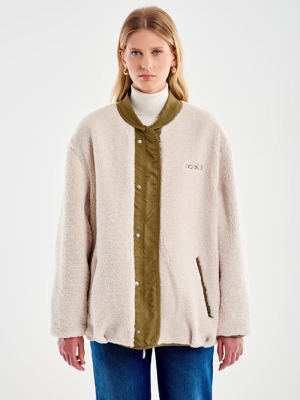 Vicolo Bomber Oversized Double Face Militare