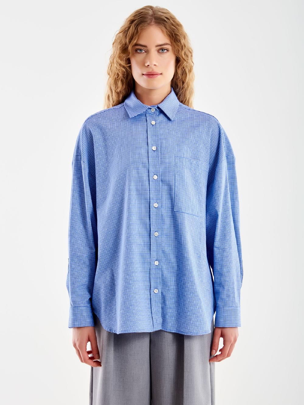 Vicolo Camicia A Quadri Con Tasca Blu