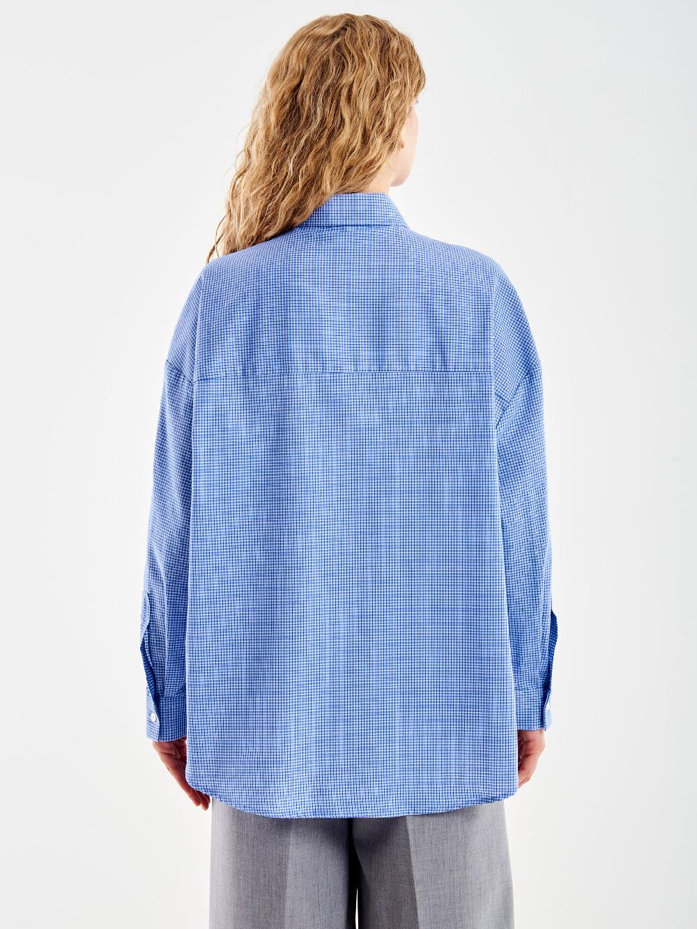 Vicolo Camicia A Quadri Con Tasca Blu