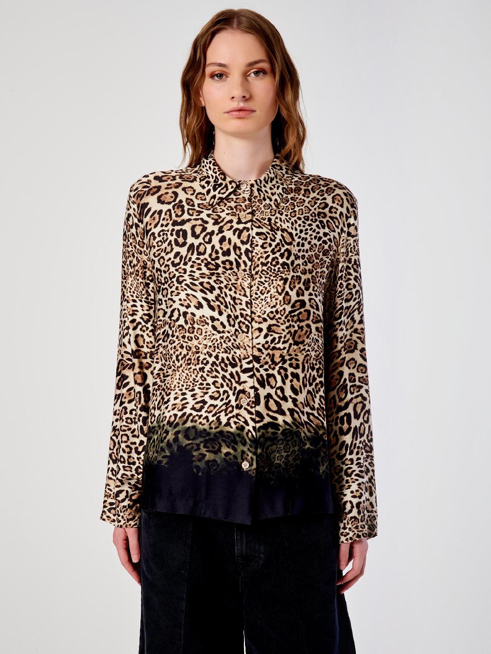 Vicolo Camicia Animalier SfumataBeige