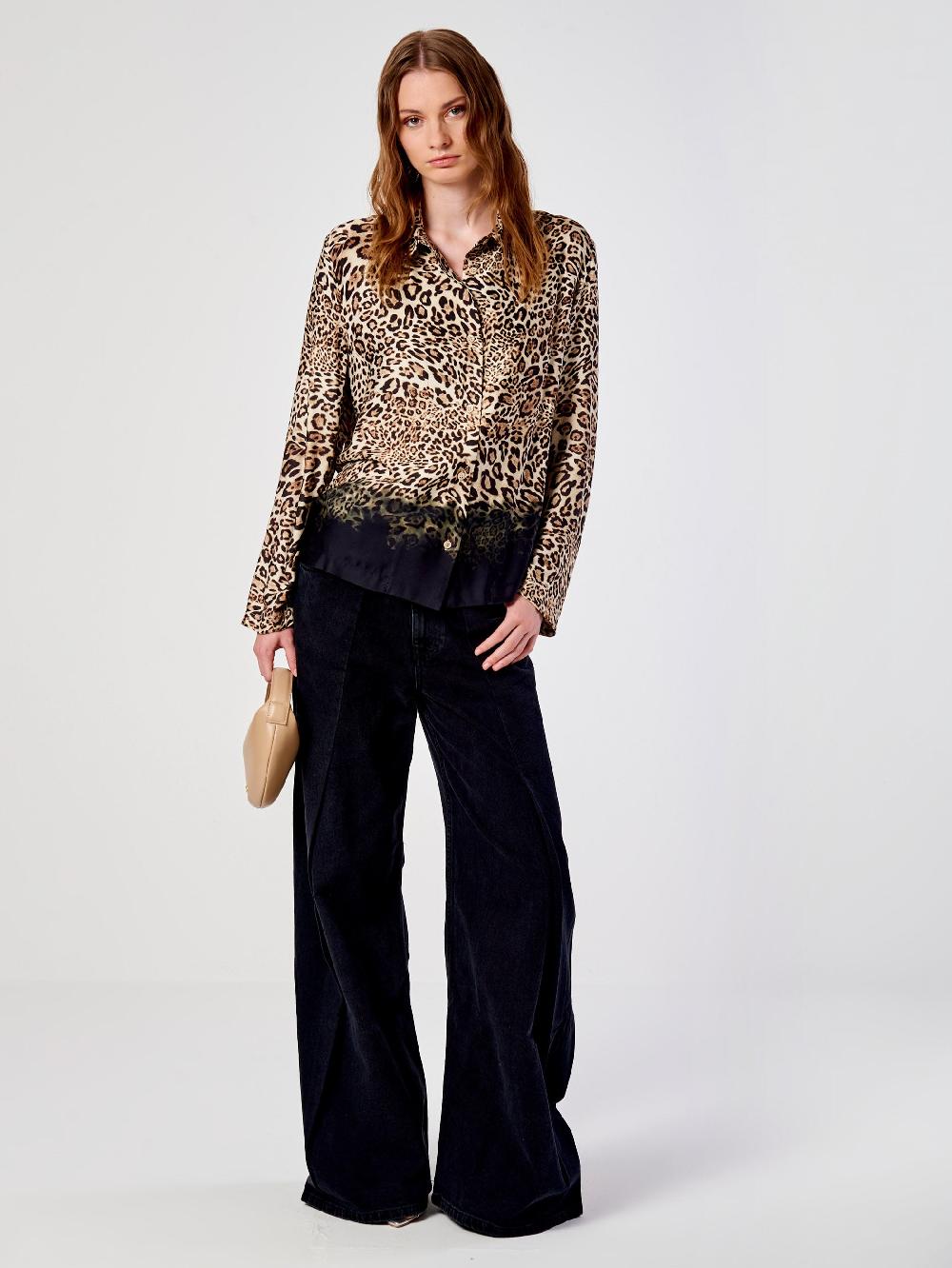 Vicolo Camicia Animalier SfumataBeige