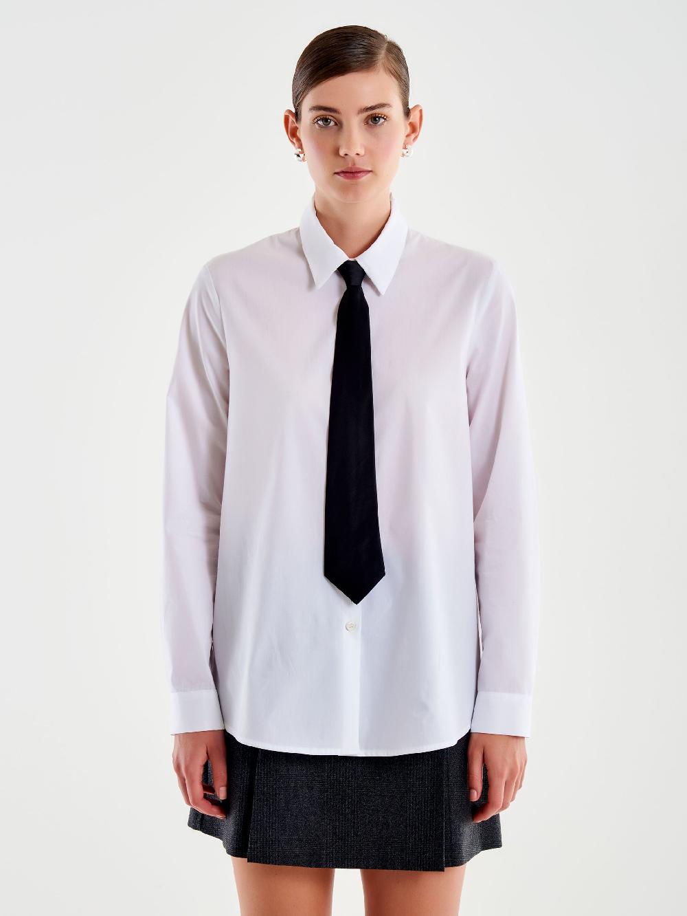 Vicolo Camicia Con Cravatta Bianco
