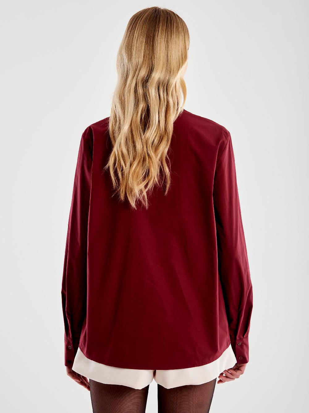 Vicolo Camicia Con Fiocco E Cabochon Bordeaux