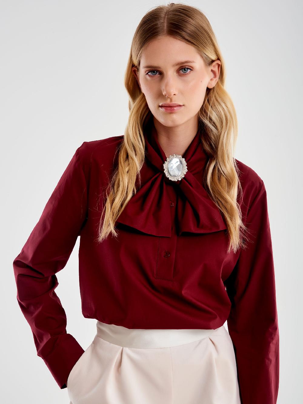 Vicolo Camicia con Fiocco e Cabochon Bordeaux