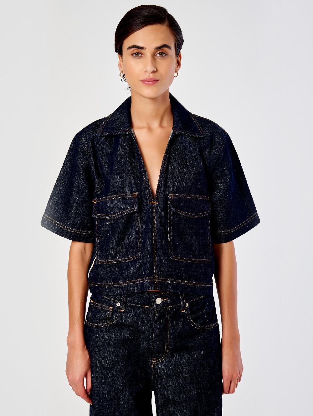 Vicolo Camicia Denim Cropped – Vicolo