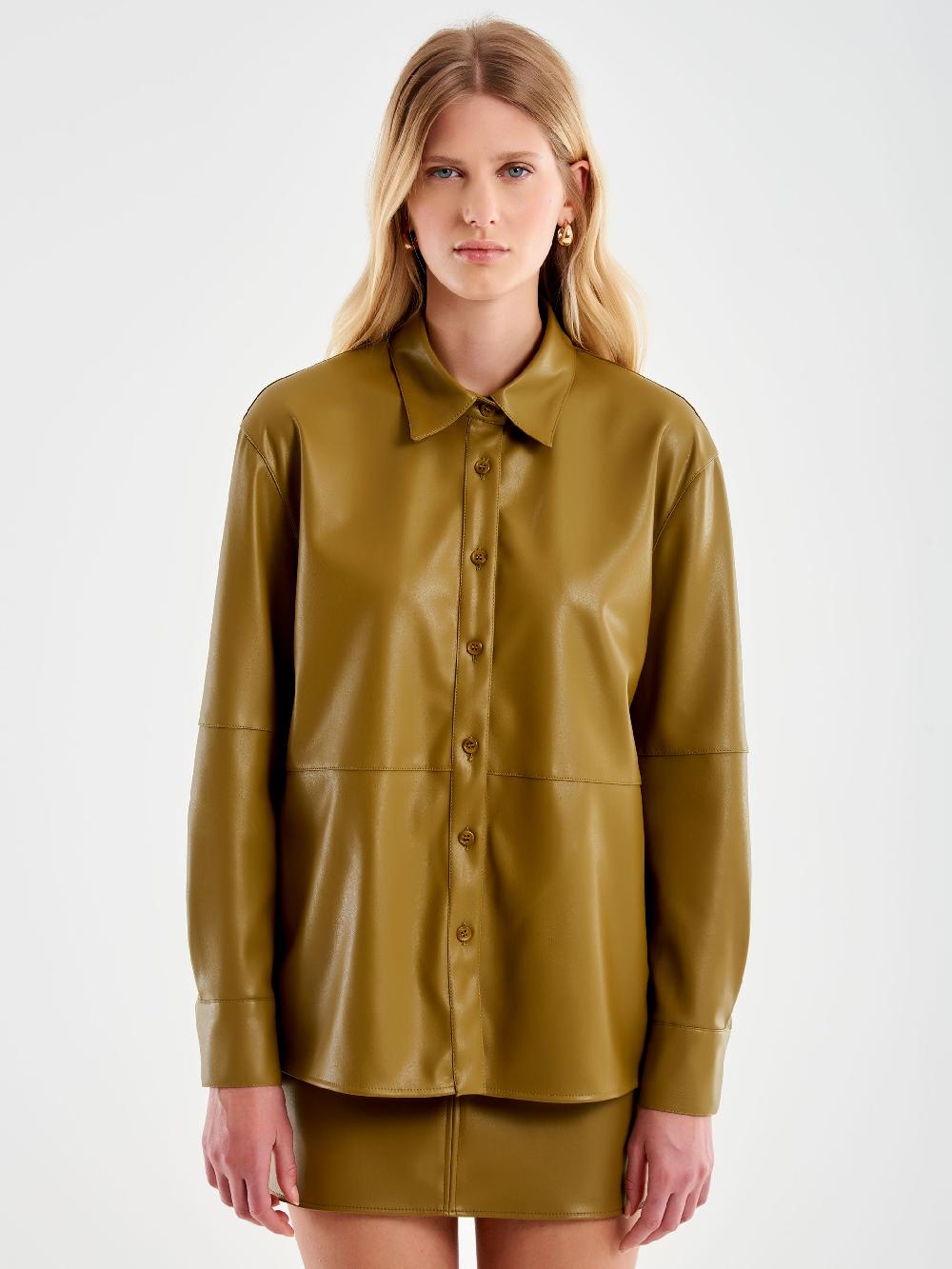 Vicolo Camicia Effetto Pelle Militare