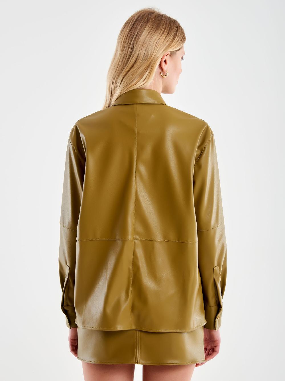 Vicolo Camicia Effetto Pelle Militare