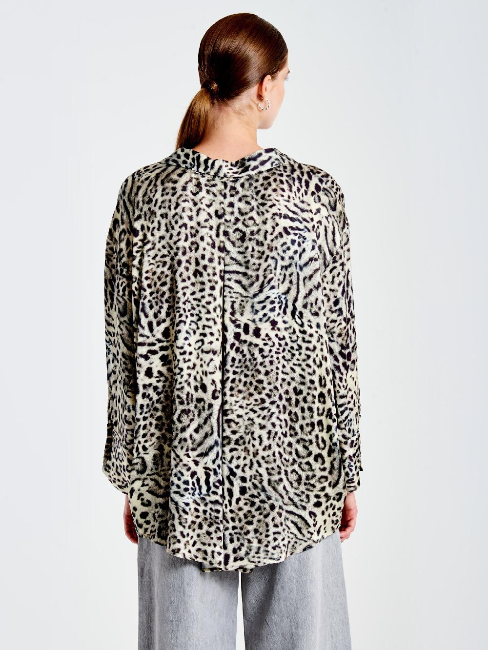 Vicolo Camicia Fantasia Con Laccio Grigio