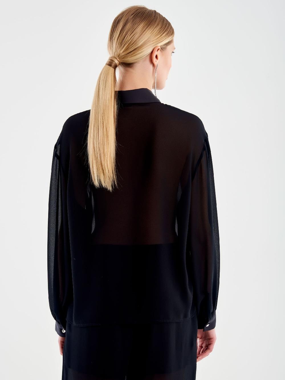 Vicolo Camicia In Georgette Nero