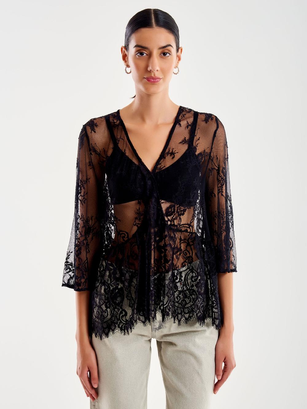 Vicolo Camicia In Pizzo Nero