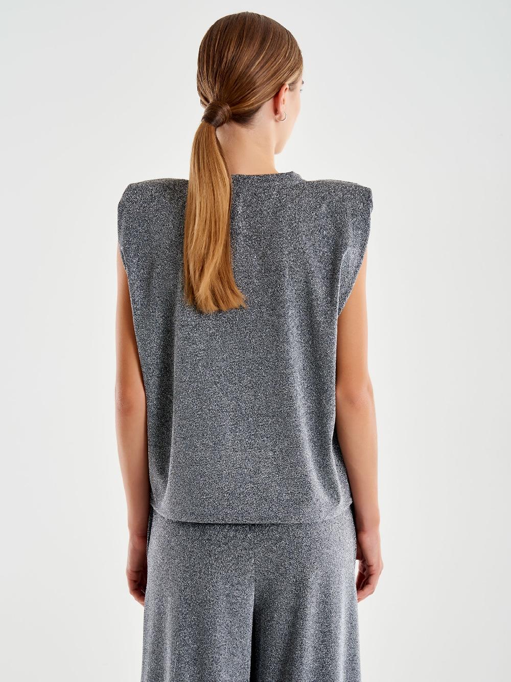 Vicolo Canotta Con Spalline Lurex Grigio