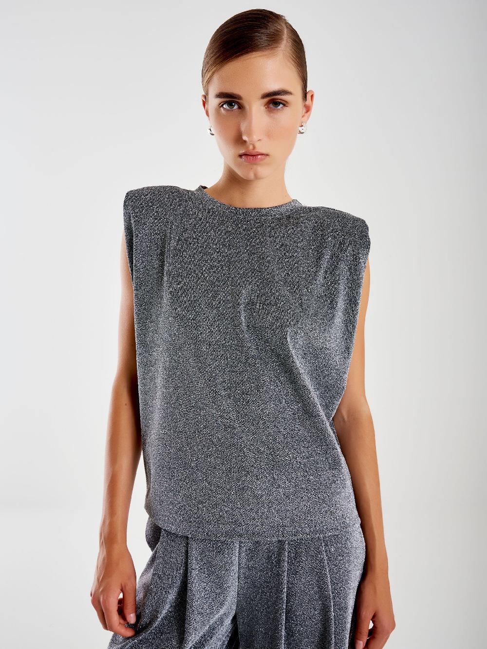 Vicolo Canotta con Spalline Lurex Grigio