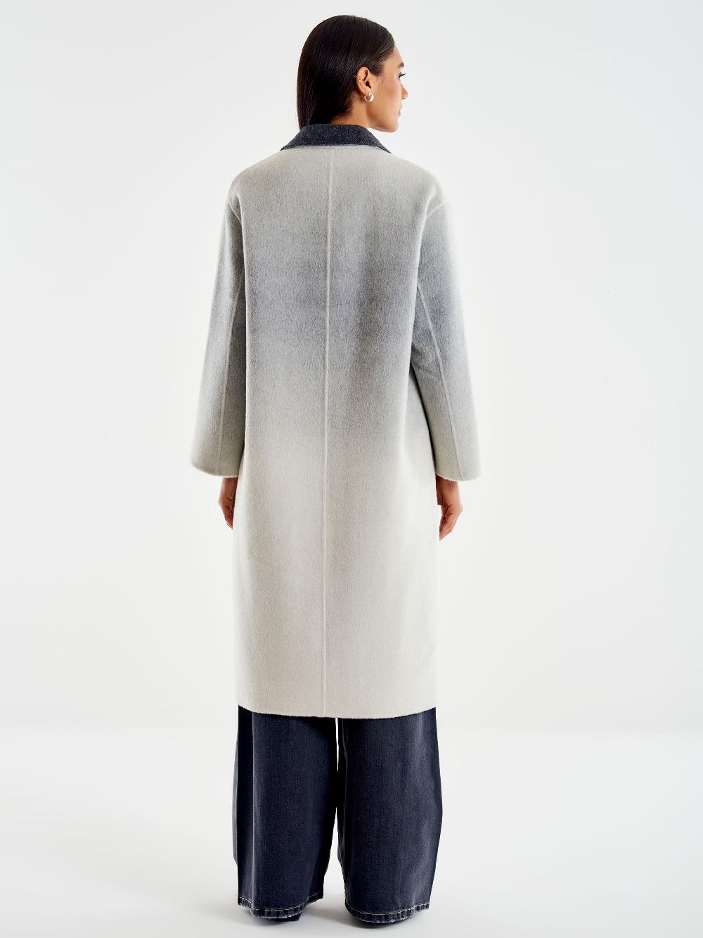 Vicolo Cappotto Ampio Effetto Sfumato Grigio