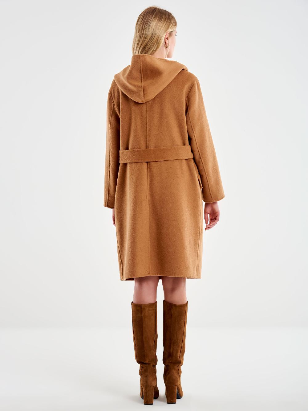 Vicolo Cappotto Con Cappuccio Cammello