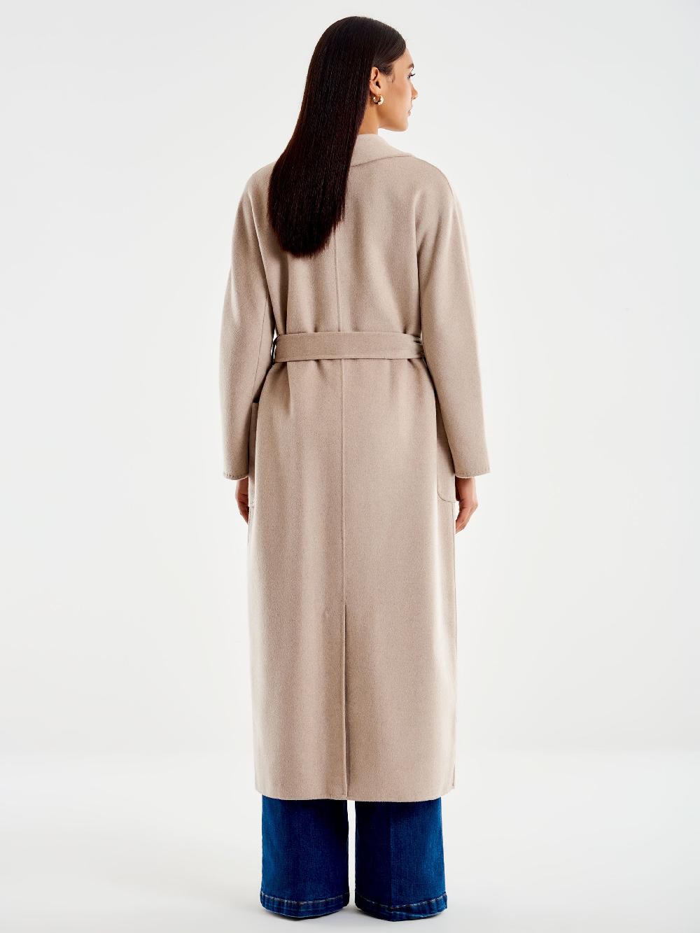 Vicolo Cappotto Con Cintura Lungo Beige