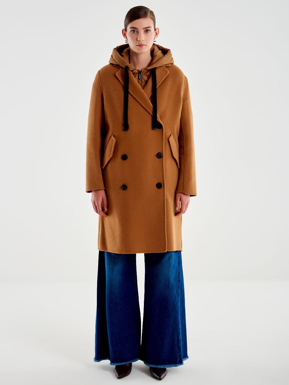 Vicolo Cappotto Con Gilet Imbottito Cammello