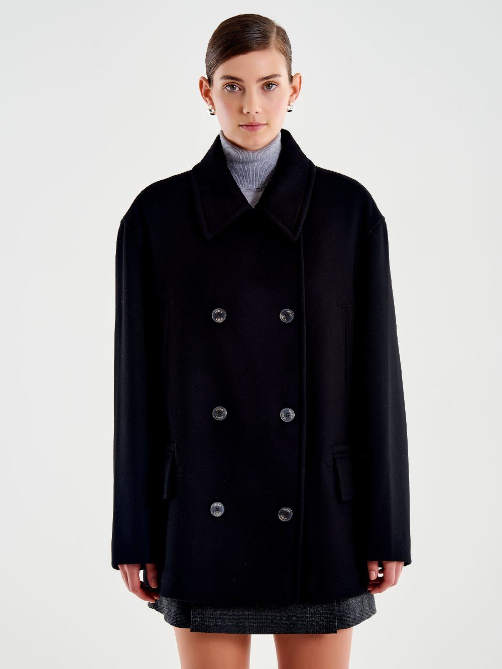 Vicolo Cappotto Corto Doppiopetto Nero