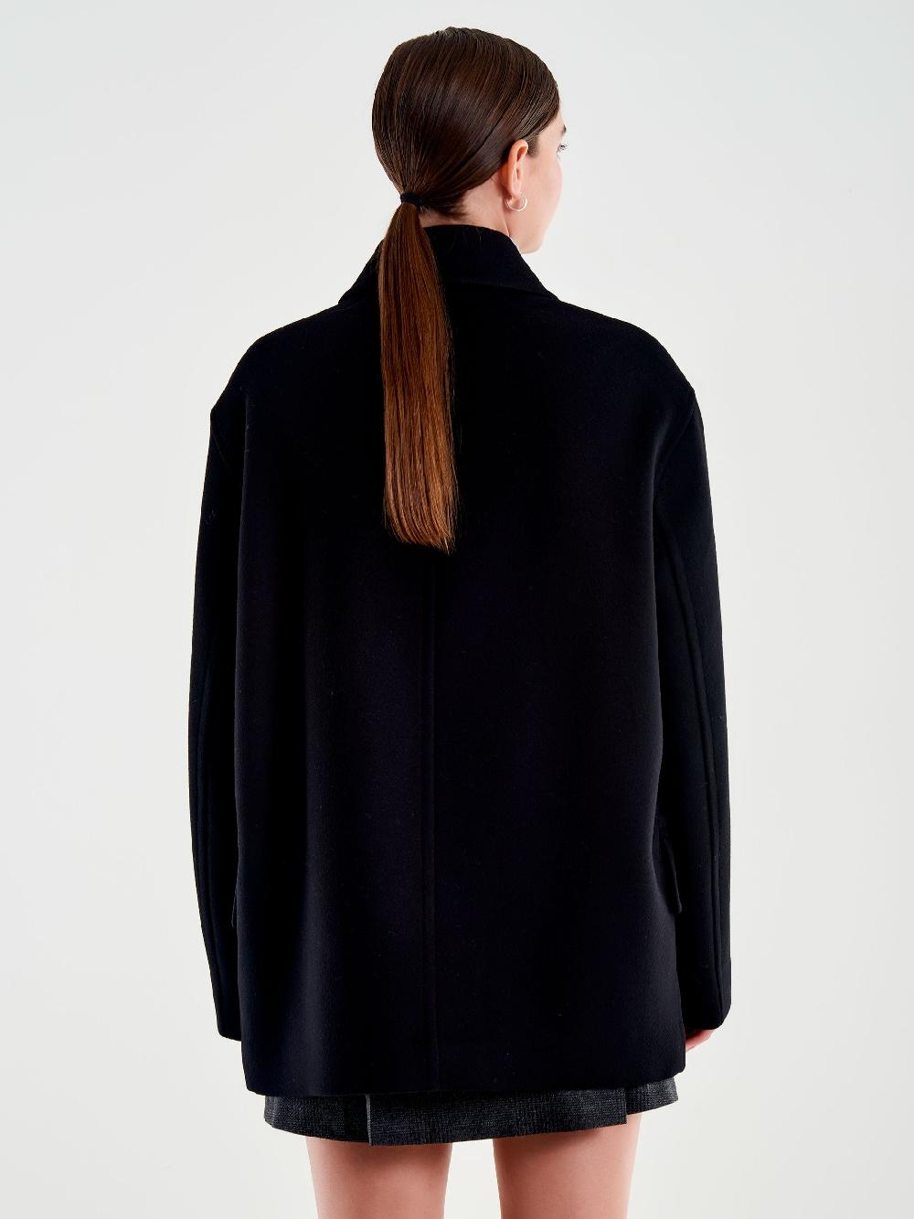 Vicolo Cappotto Corto Doppiopetto Nero