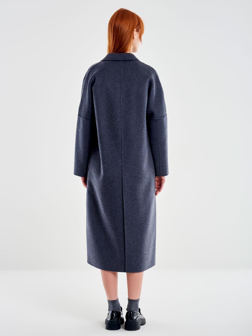 Vicolo Cappotto Doppiopetto Basic Lungo Grigio