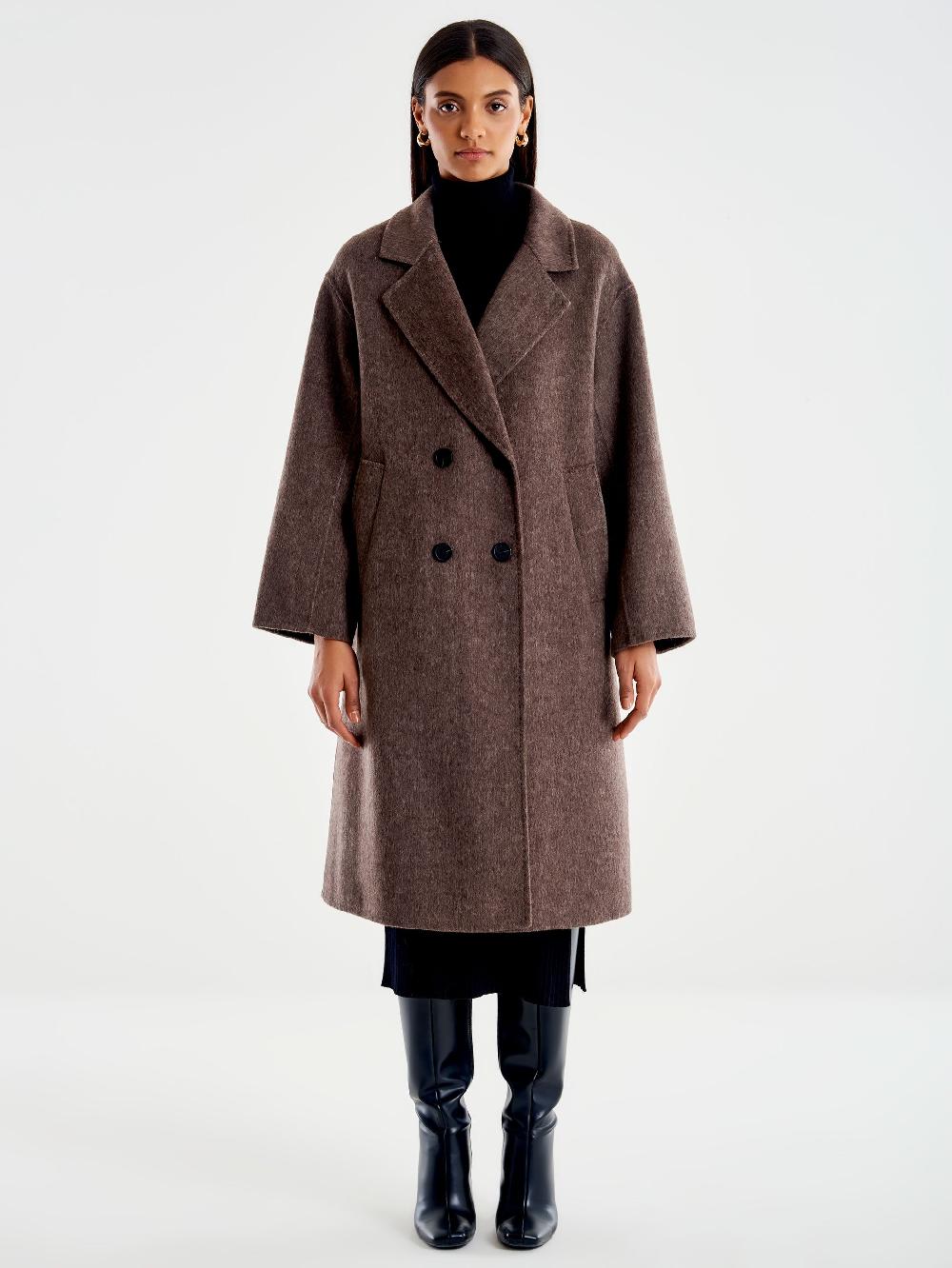 Vicolo Cappotto Doppiopetto Oversized Moro