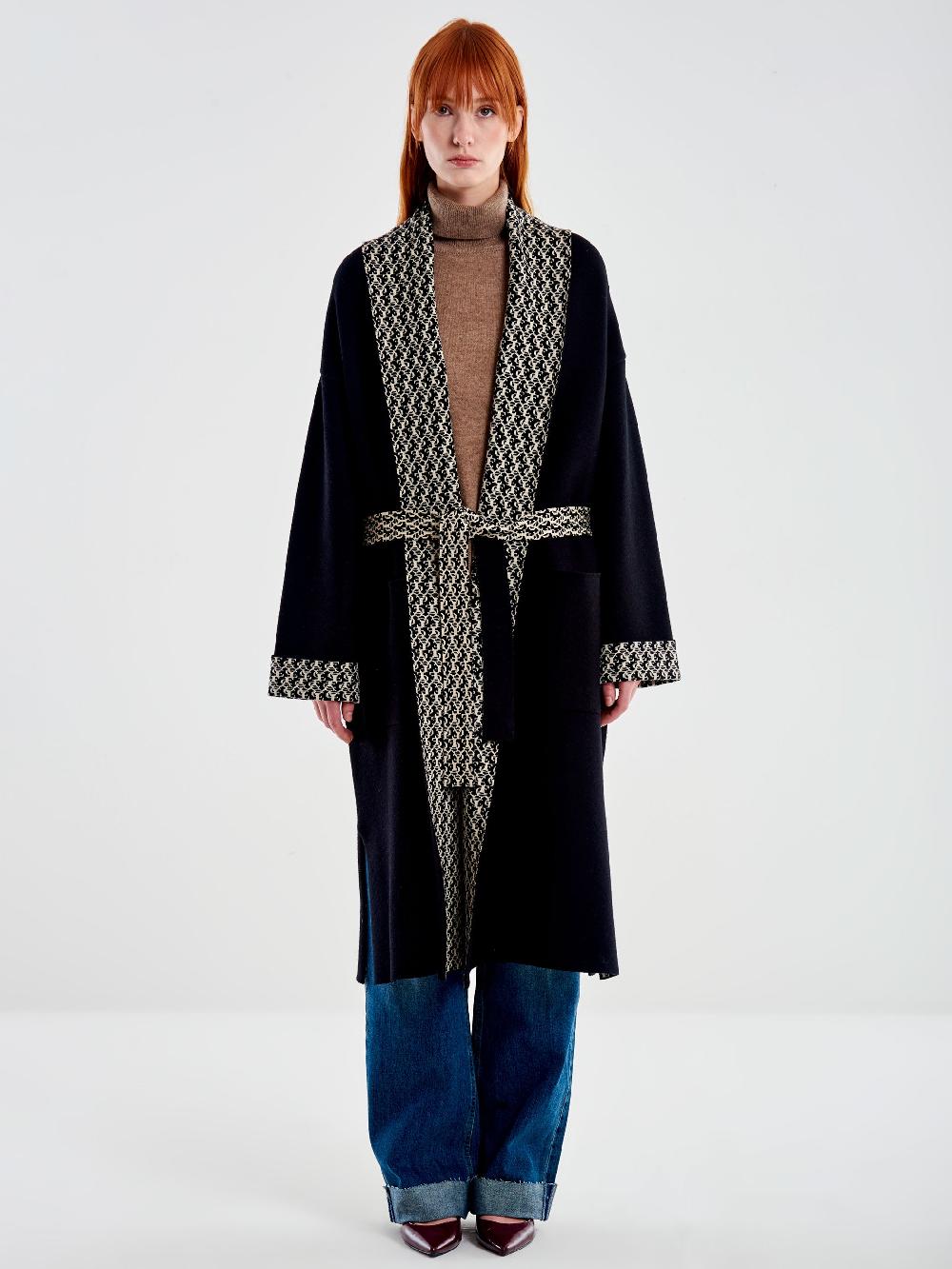 Vicolo Cappotto In Maglia Nero