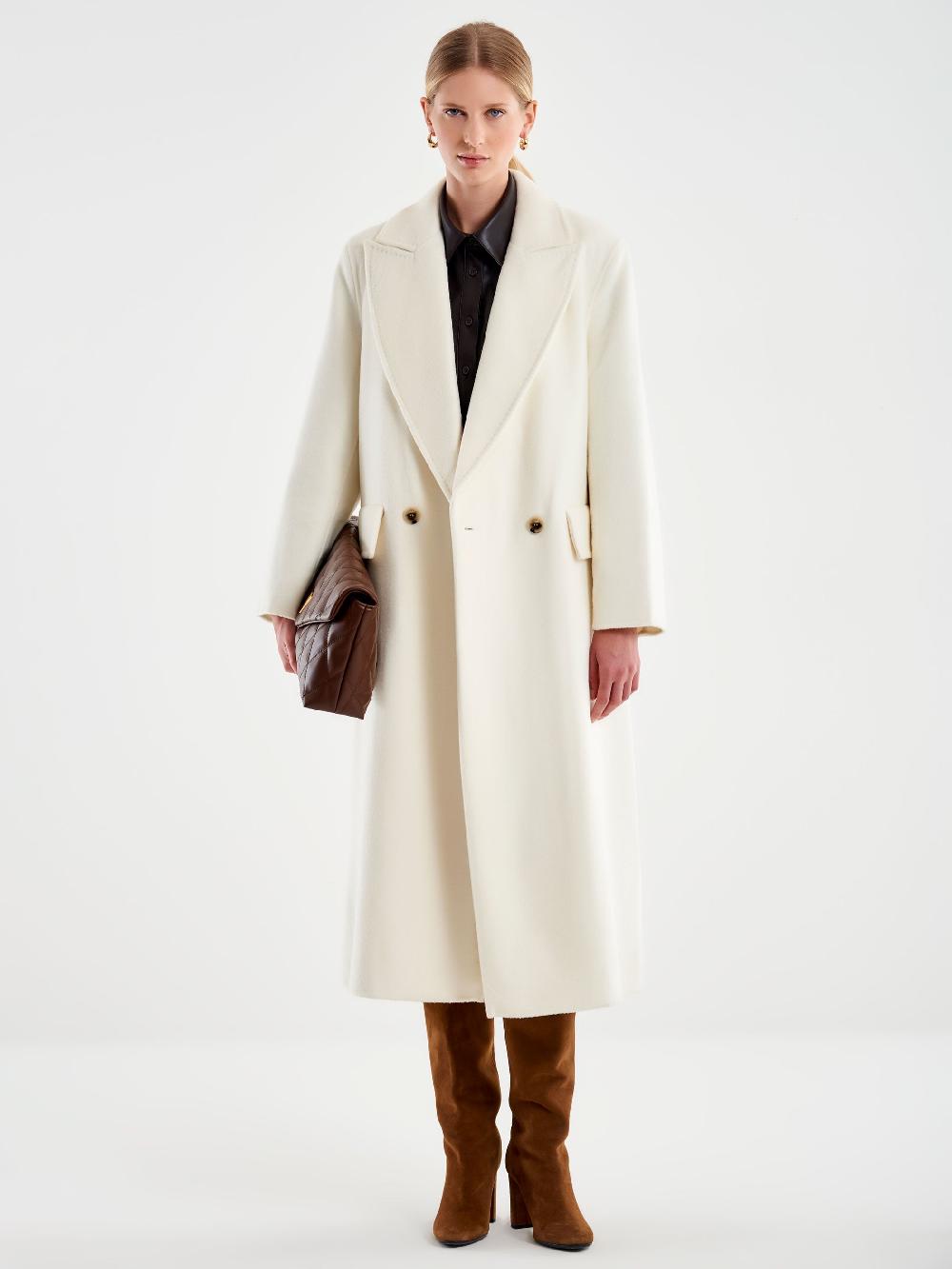 Vicolo Cappotto Lungo Doppiopetto Bianco