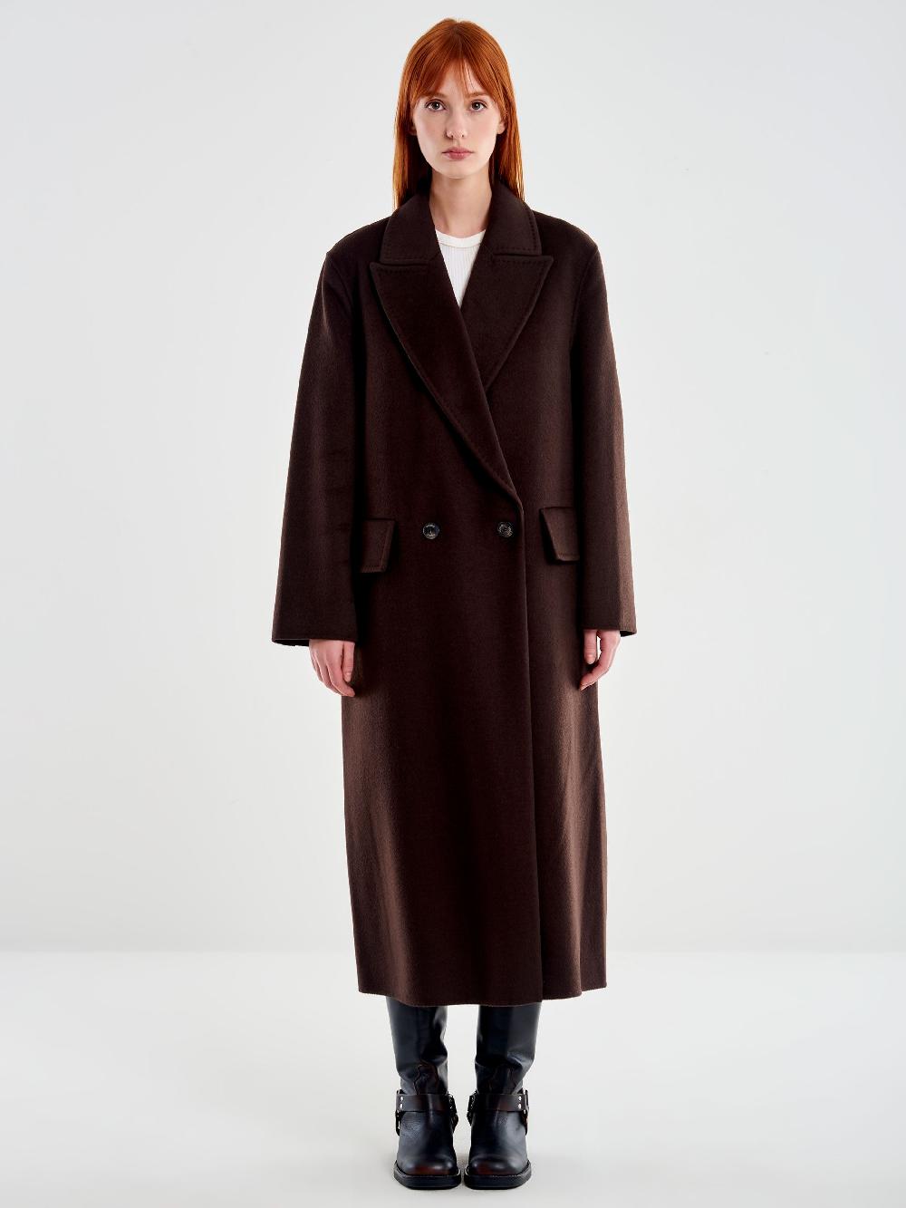 Vicolo Cappotto Lungo Doppiopetto Moro