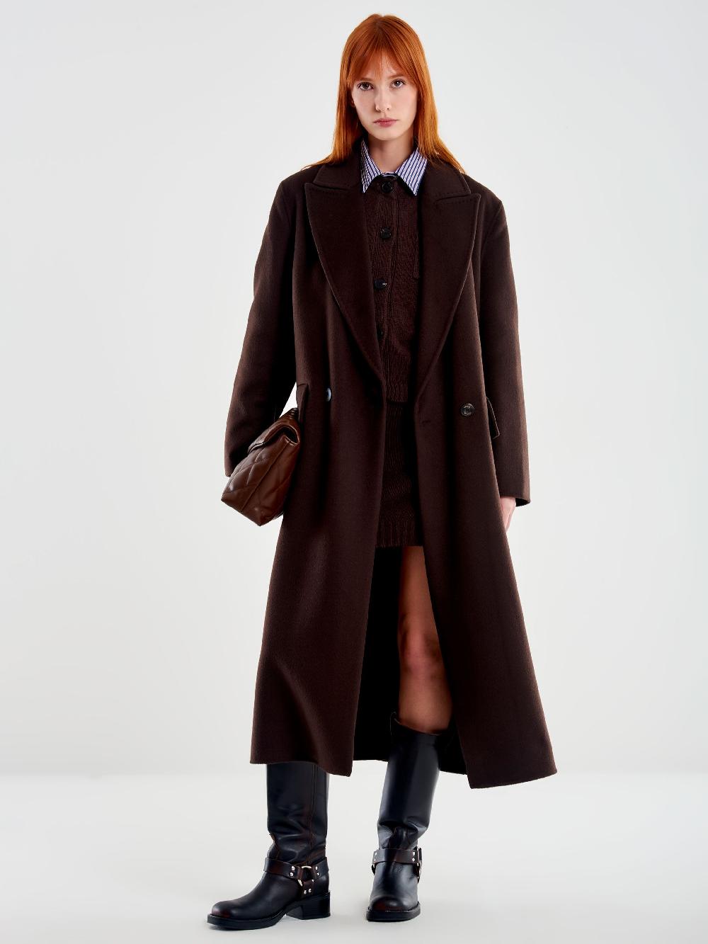 Vicolo Cappotto Lungo Doppiopetto Moro