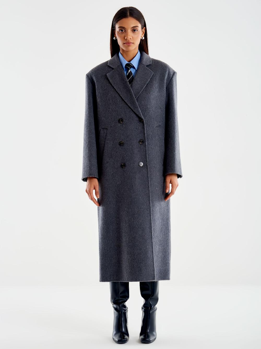 Vicolo Cappotto Maxi Spalle Grigio