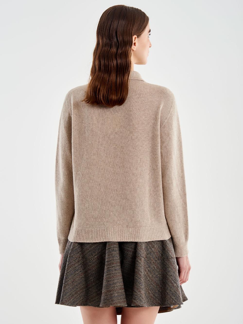 Vicolo Cardigan Con Colletto E Bottoni Marrone