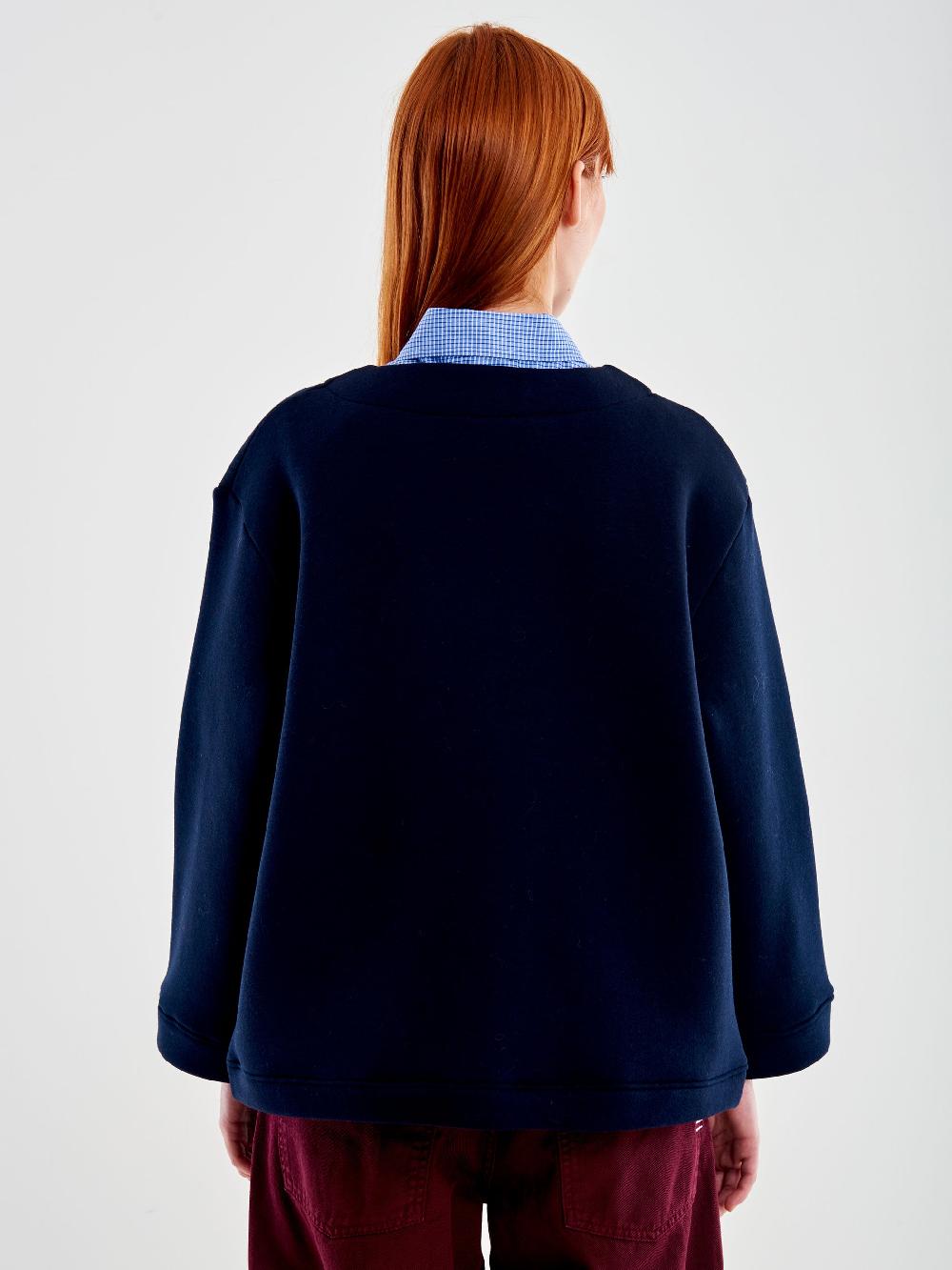 Vicolo Cardigan In Felpa Con Patch Blu