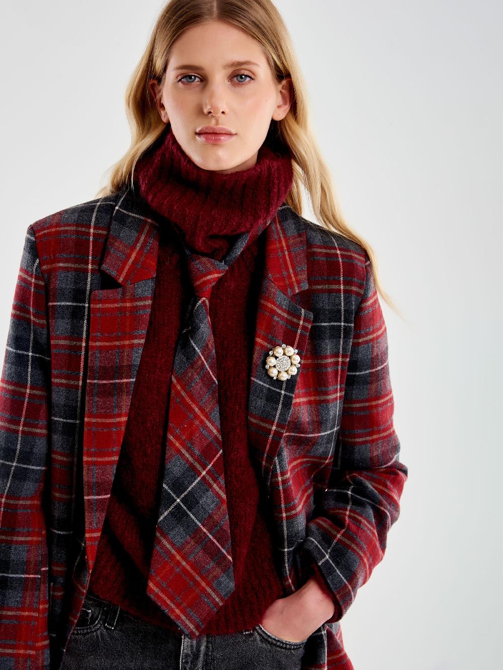 Vicolo Cravatta a Quadri Bordeaux