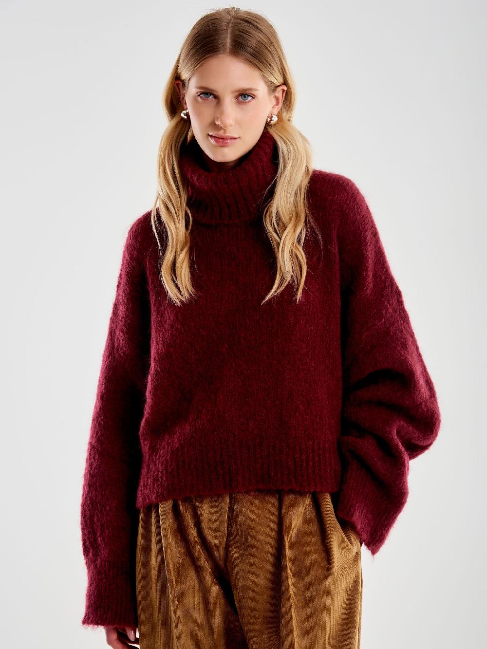 Vicolo Dolcevita Cropped Boxy Bordeaux