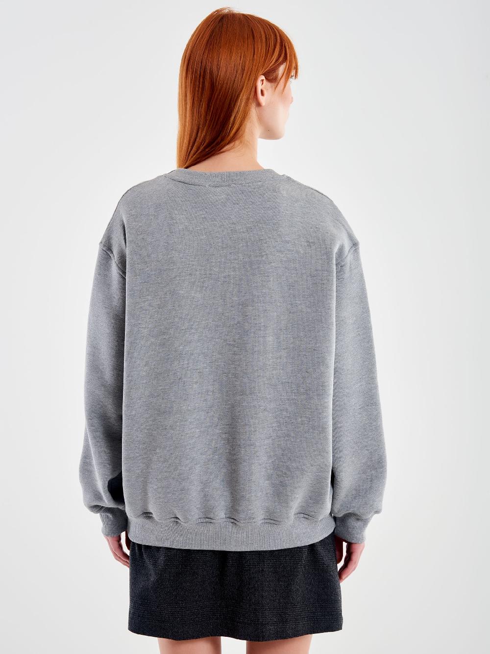 Vicolo Felpa Con Stampa Grigio