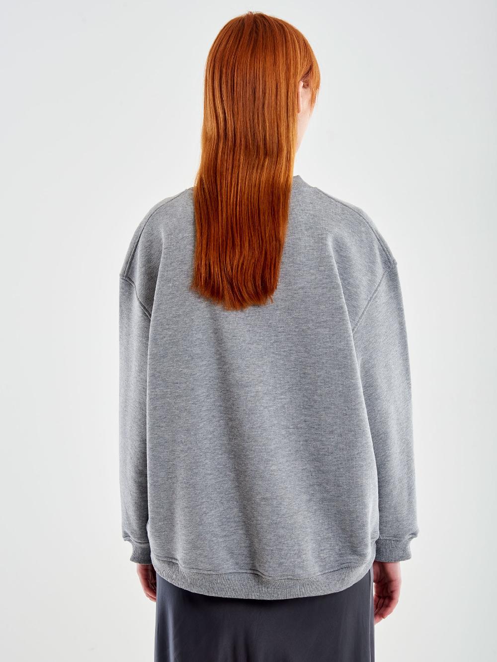 Vicolo Felpa Oversized Wild Life Grigio