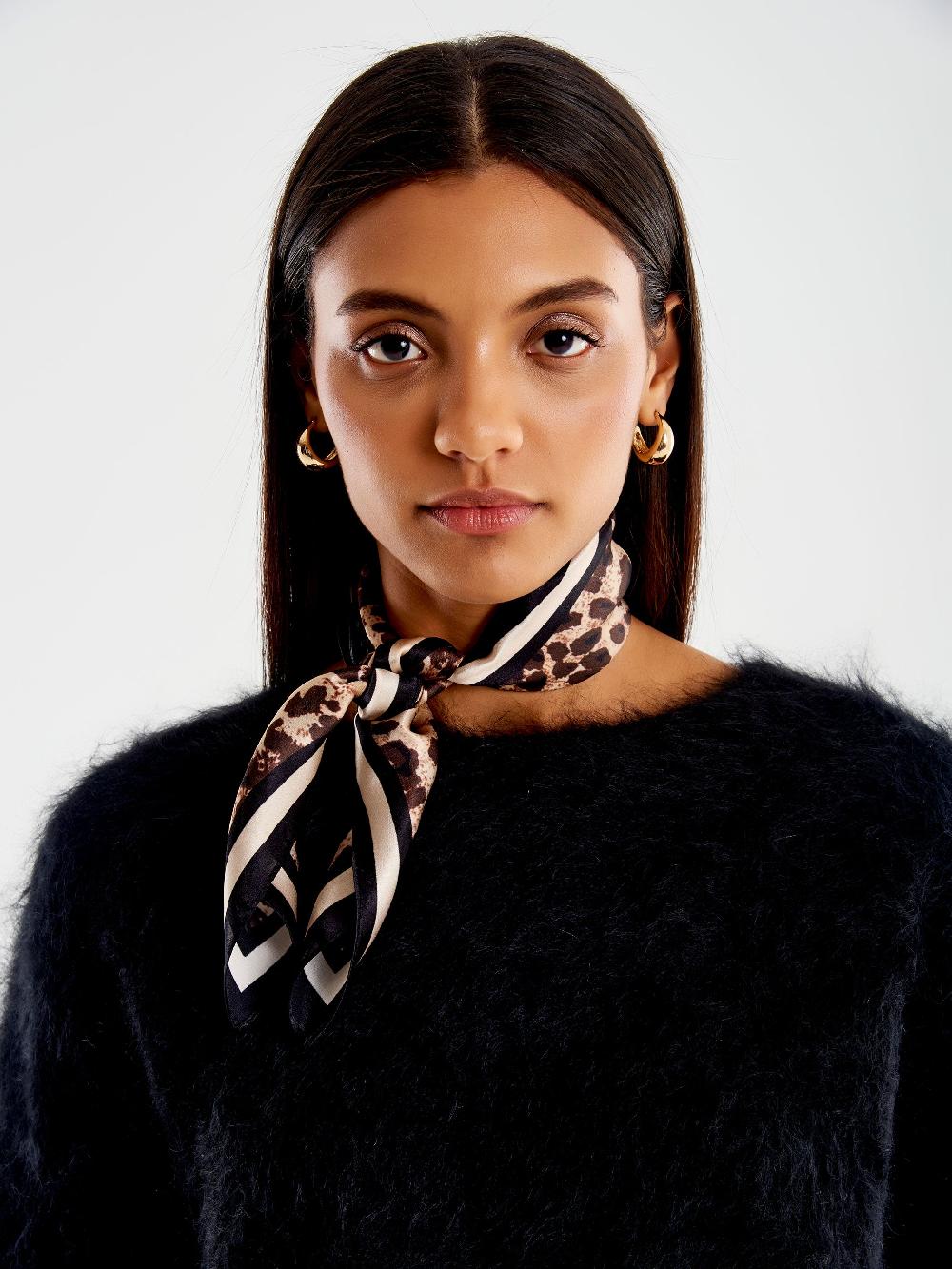 Vicolo Foulard in Seta Maculato Nero