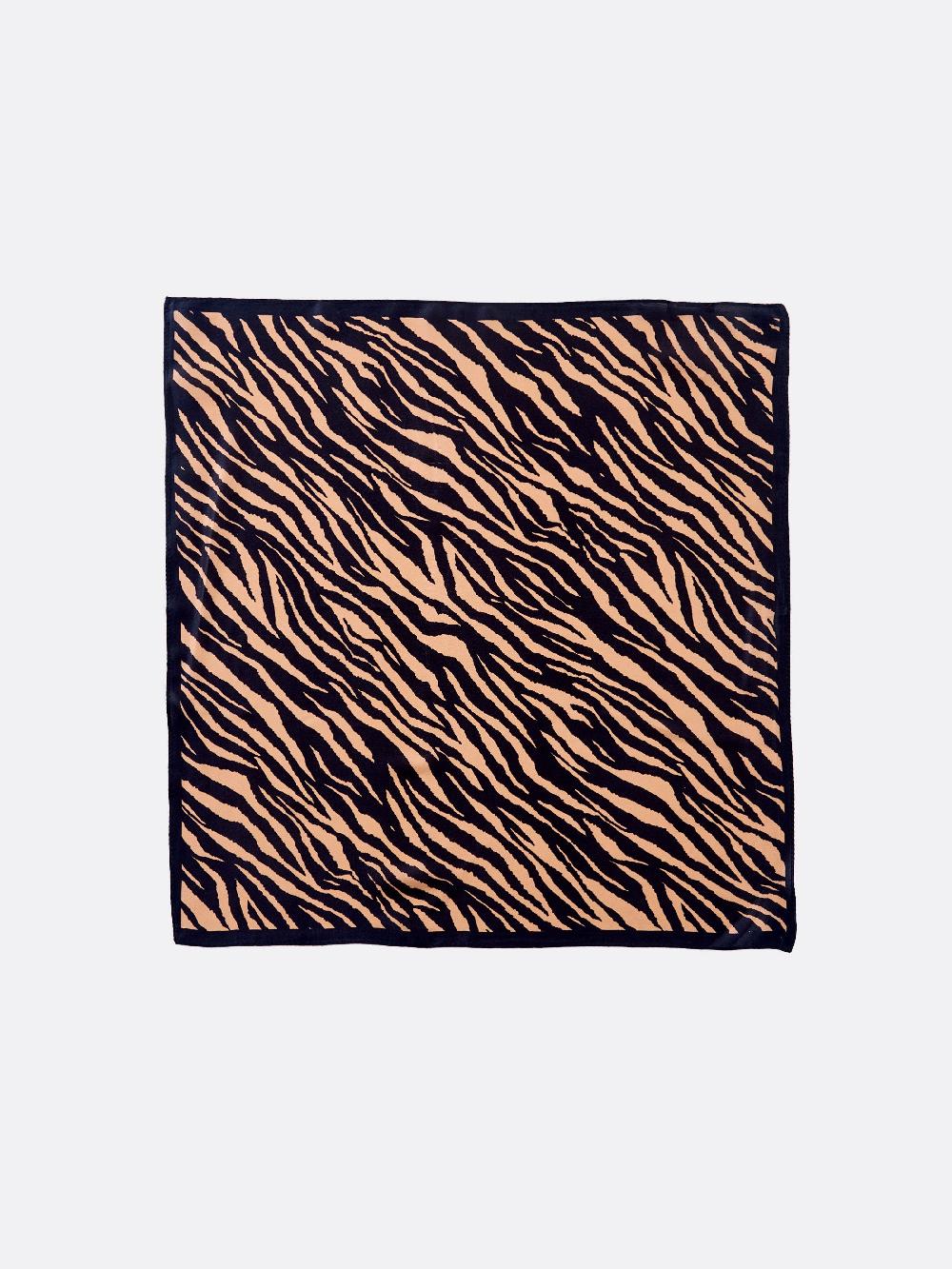 Vicolo Foulard In Seta Zebrato Cammello