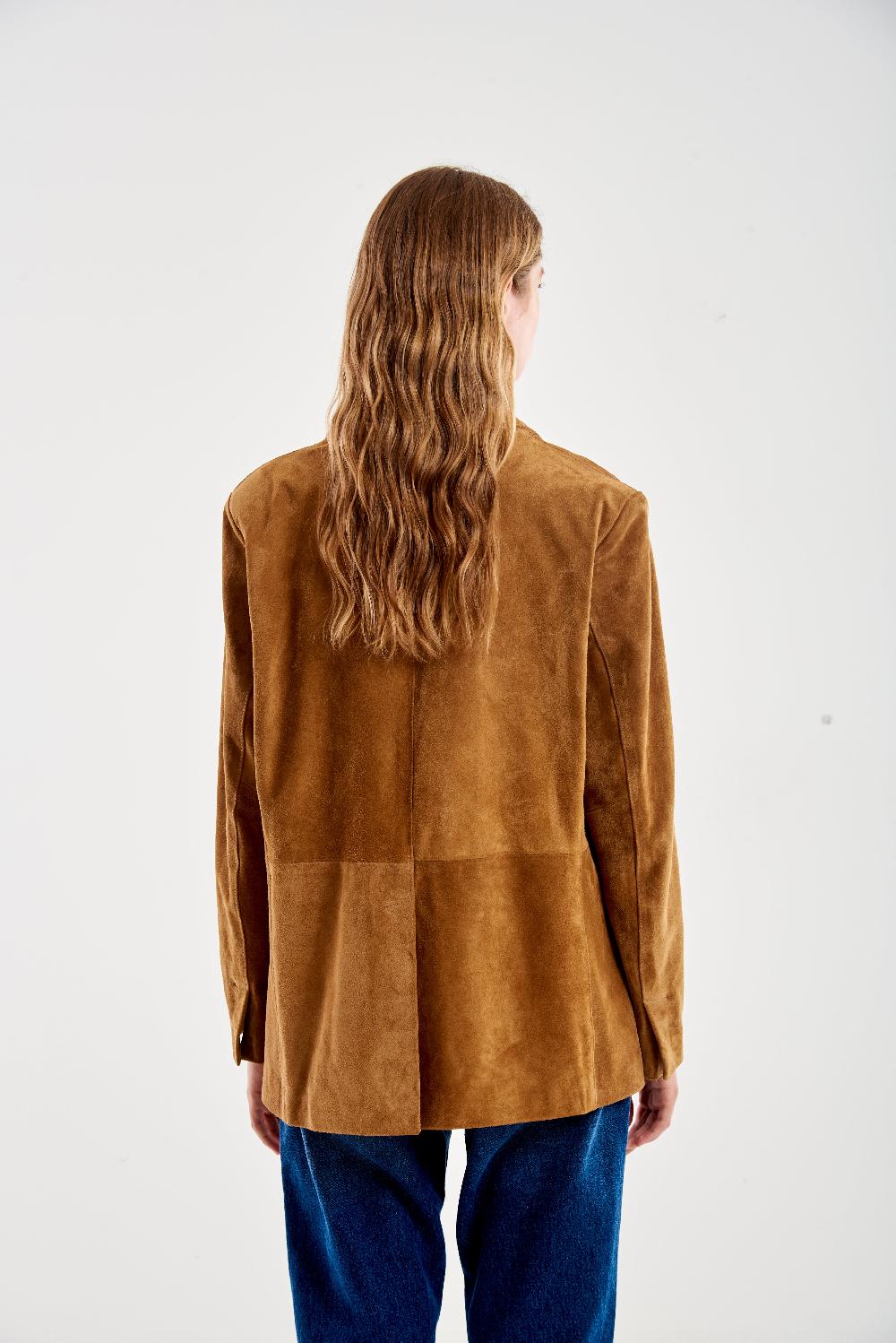 Vicolo Giacca Over In Pelle Cammello