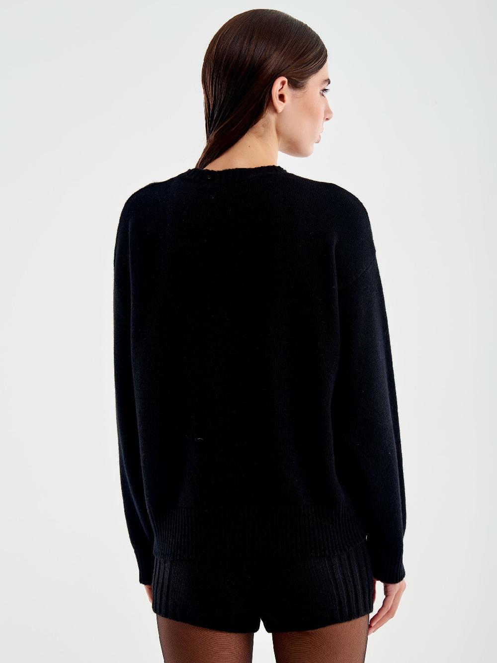 Vicolo Girocollo Patch Orsetto Nero