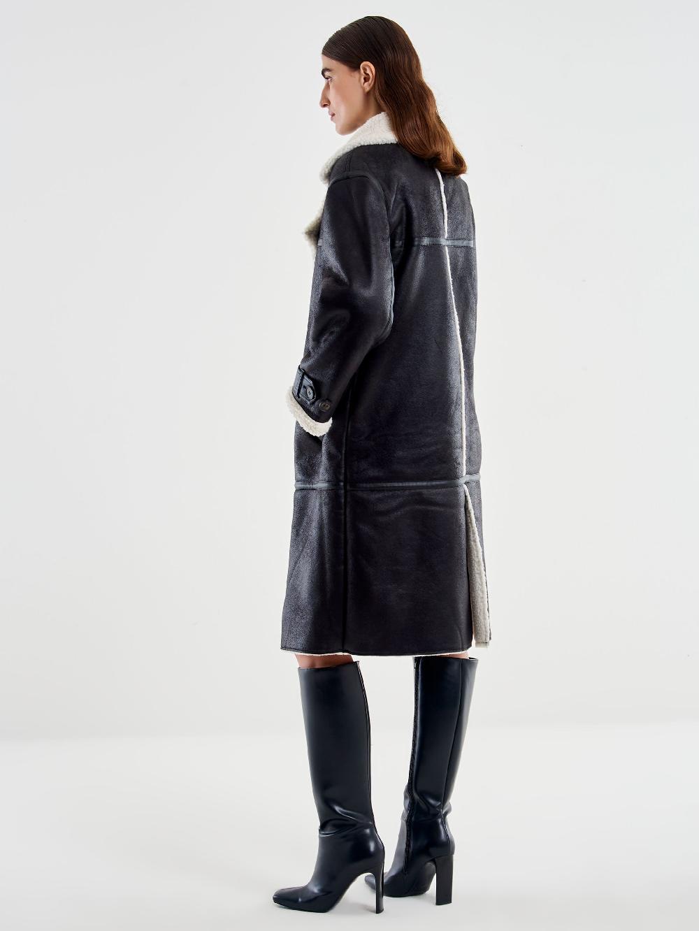 Vicolo Giubbotto Lungo Effetto Scamosciato – Vicolo